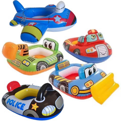Cartoon car boat for children, police car seat for infants and toddlers to swim in water, bulldozer can be called a water car boat