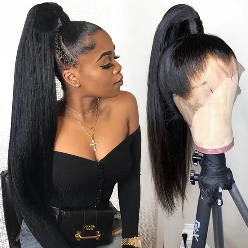 front lace wig cover straight wigs brazilian hair long straight hair front lace straight hair cover cross-border wig