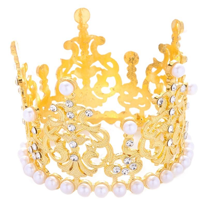 Adorno de Corona Pequeña de Aleación Dorada para Decoración de Pasteles de Amazon, Adornos para Fiestas de Cumpleaños Infantiles, Regalo Creativo de Cumpleaños