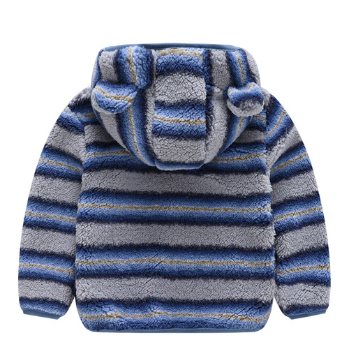 New Baby and Toddler Bear Ears Cute Jacket for Boys and Girls, Solid Color Hooded Sweatshirt Jacket Children's Knitted Sweater