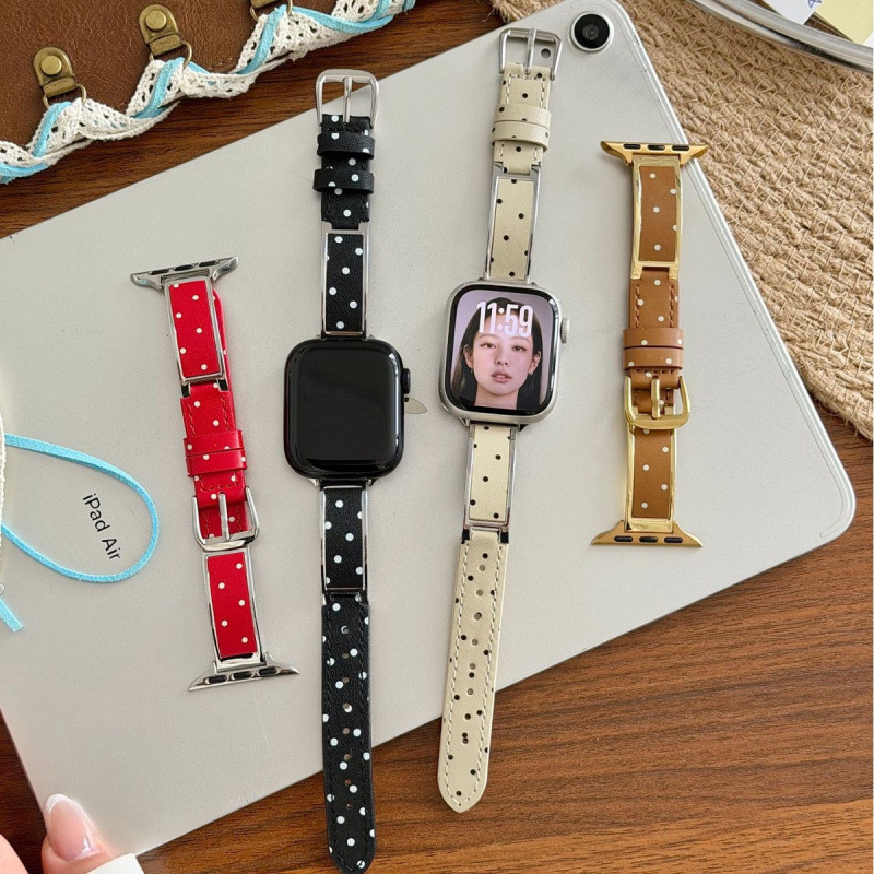 High-end bracelet with polka dot metal strap suitable for Apple S11 watch, iwatch 10th generation, applewatch 9SE
