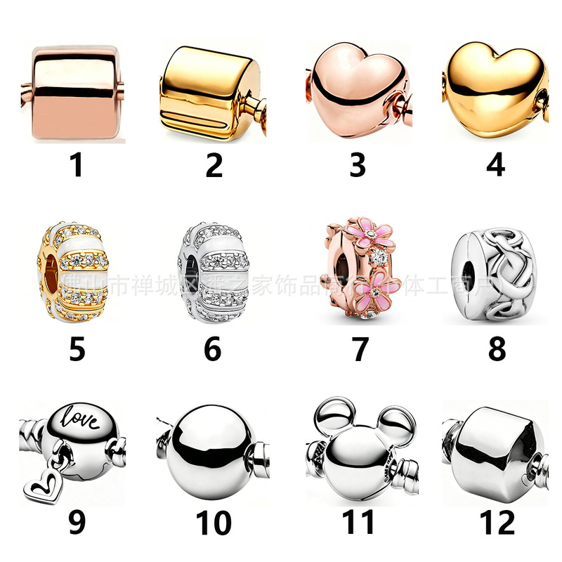 Pandora Heart Flower Non-Slip Clip Clasp Bracelet Loose Beads DIY Jewelry Accessories Exquisite Beading Pandora Heart Flower Non-Slip Clip Clasp Bracelet Loose Beads DIY Jewelry Accessories Exquisite Beading