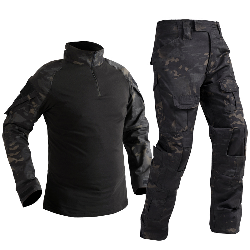 Men's Clothing Tactical Camo Training Suit - Durable & Breathable Military Uniform For Outdoor Activities (Multiple Colors & Sizes)_voghion.com