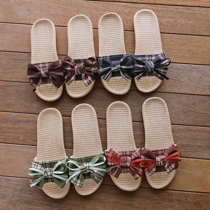 Трансграничные тканевые льняные тапочки женские летние домашние пары для домашнего использования