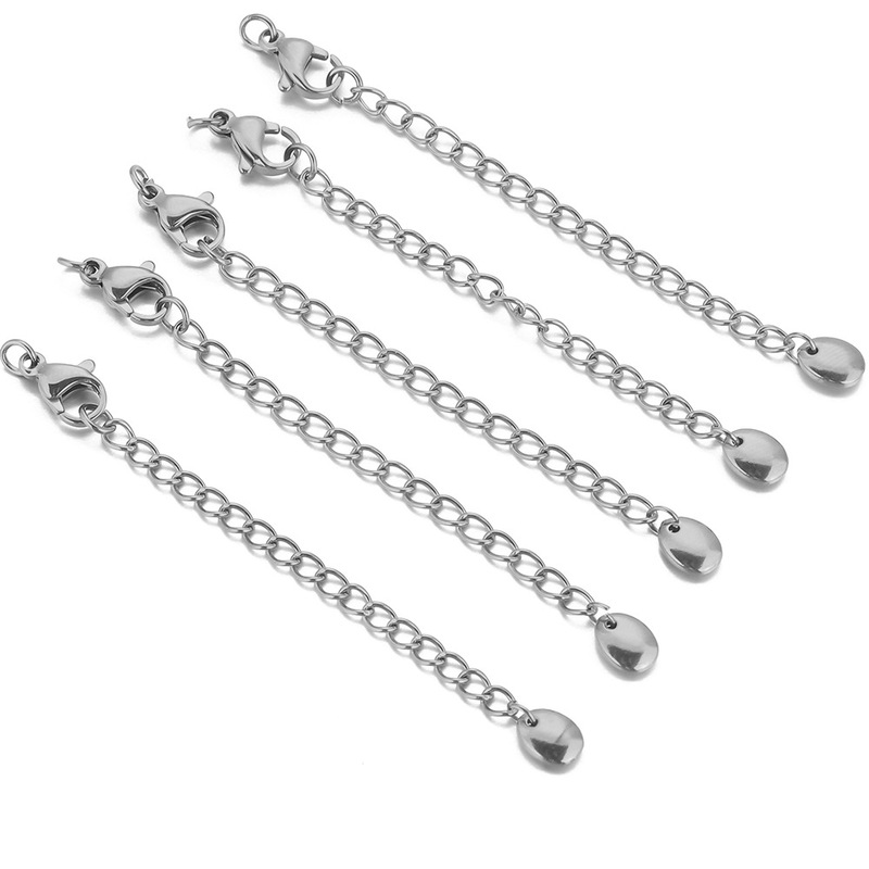ステンレス鋼延長チェーンチタン鋼セットロブスタークラスプビーズテールチェーンネックレス延長チェーン diy アクセサリーチタン鋼テールチェーン|undefined