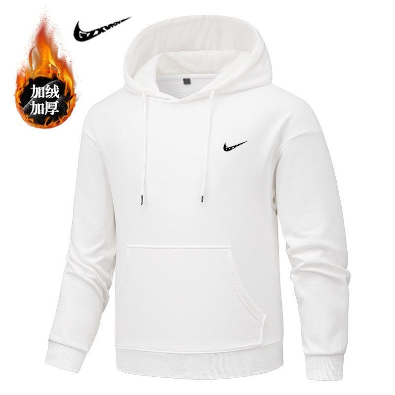 Men's Autumn and Winter Trendy Long-Sleeved Sweatshirt, Men's Casual Hooded Pullover, Fleece-Lined and Thickened, Unisex Couple Style Sweatshirt