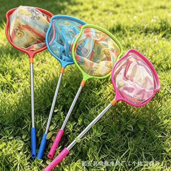 Children's stainless steel retractable net for outdoor butterfly and insect catching, children's fishing net for catching small fish and shrimp