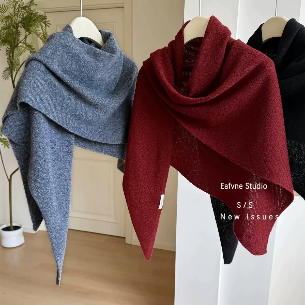 Australian 100% Pure Wool Large Shawl for Women, Spring, Autumn, and Winter Stylish Warm Shoulder Scarf, Knitted Triangle Scarf Wholesale