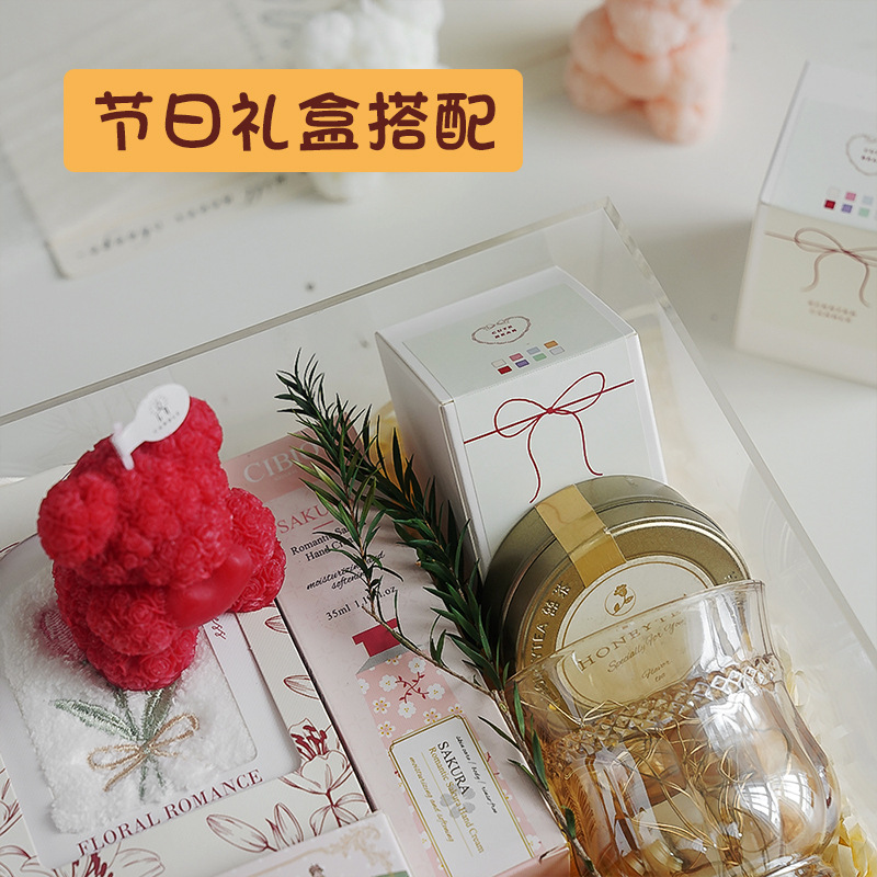 Día de San Valentín rosa oso vela de incienso regalo de mano al por mayor atmósfera de estilo de hogar adornos lindos osos vela