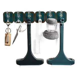 Color row hook punch-free seamless sticky hook six-piece strong sticky hook wall-mounted corner 6-piece coat and hat hook