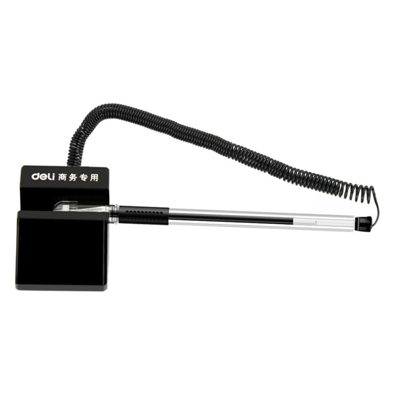 Deli 6791 desk pen office desk pen office bank counter paste fixed neutral pen wholesale