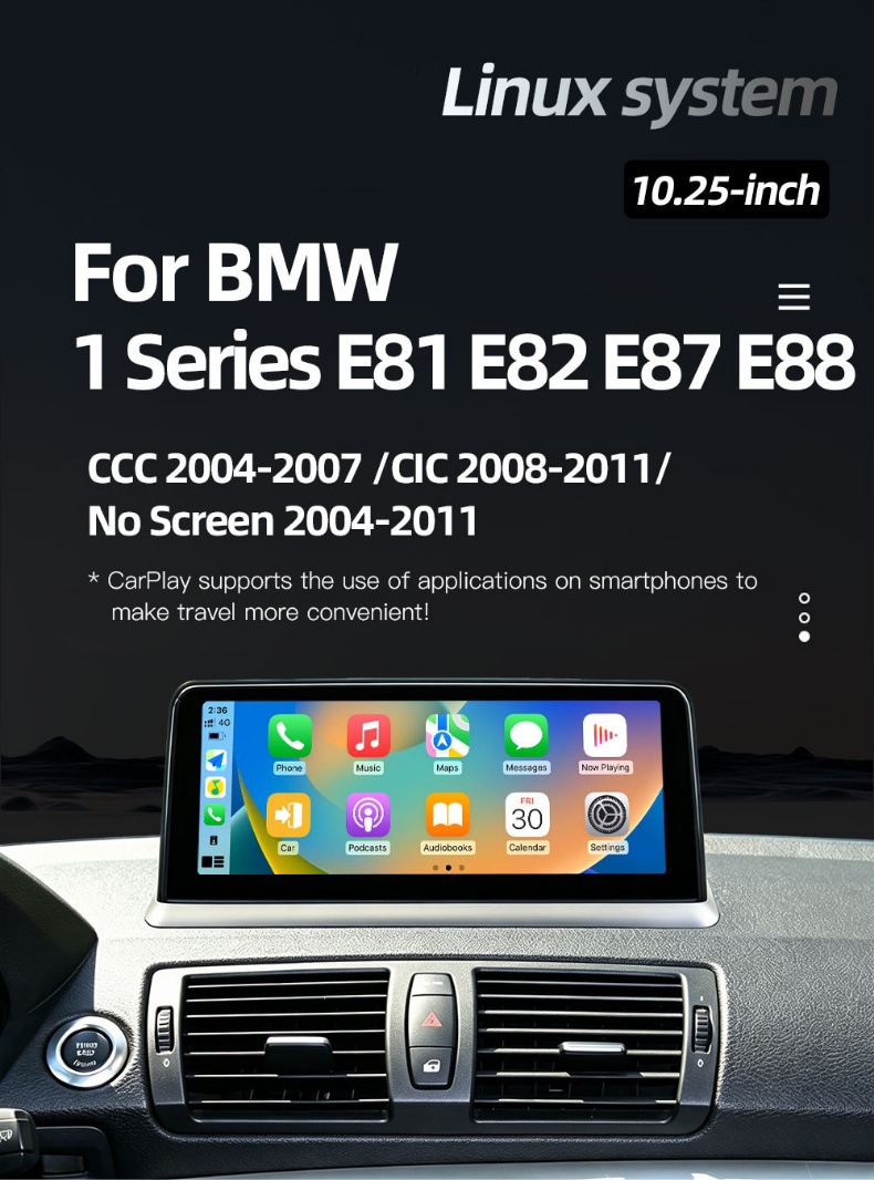 Suitable for Bmw 1 Series E81 E82 E87 E88 Car Central Control Large Screen Navigation Carplay Player