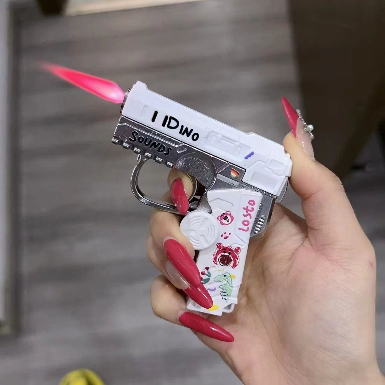 Nueva punta de dedo plegable giroscopio pistola encendedor novio celebridad de Internet inflable a prueba de viento rotación creativa descompresión personalidad image 2