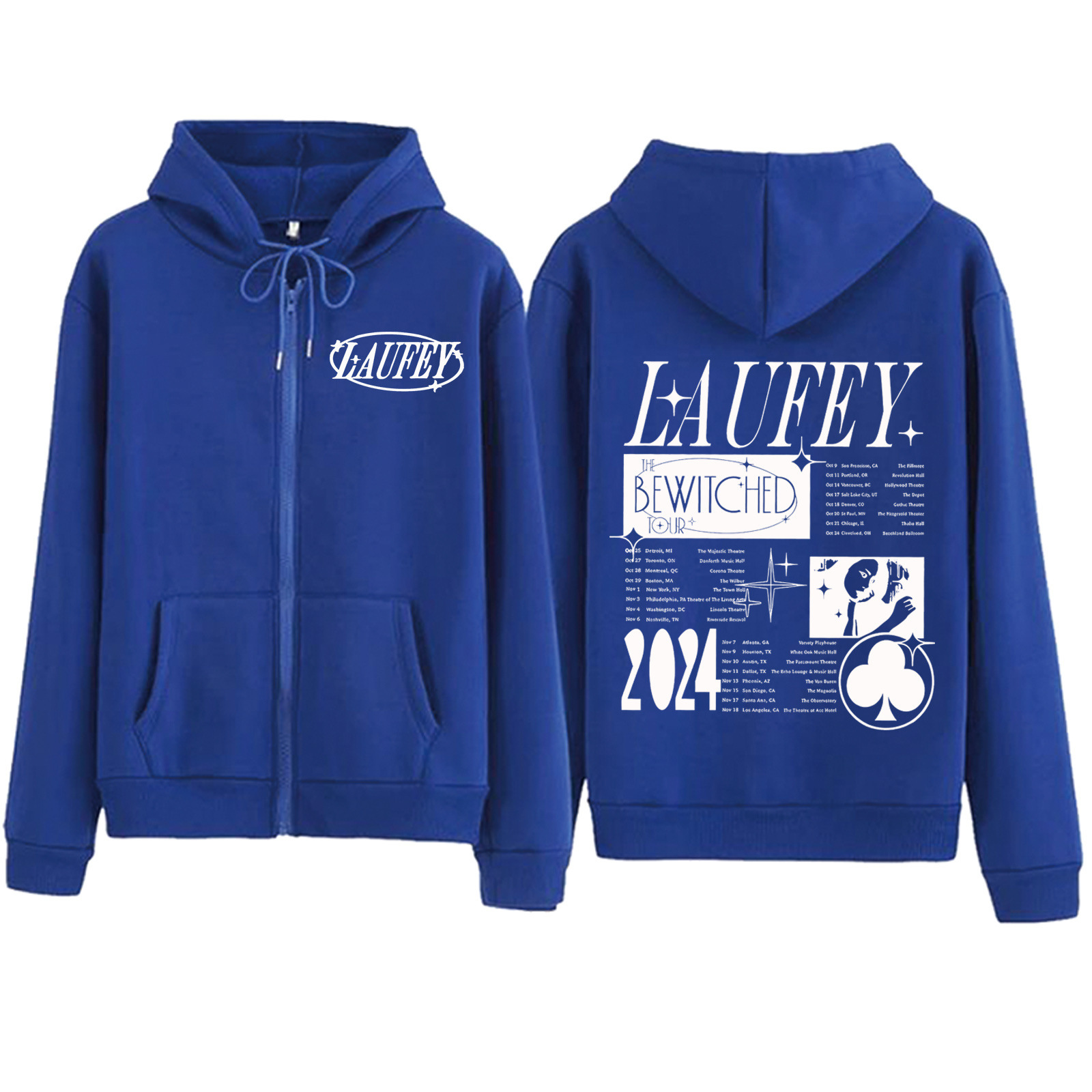 Laufey Tour 2024 Zipper Hoodie Harajuku Pullover Tops