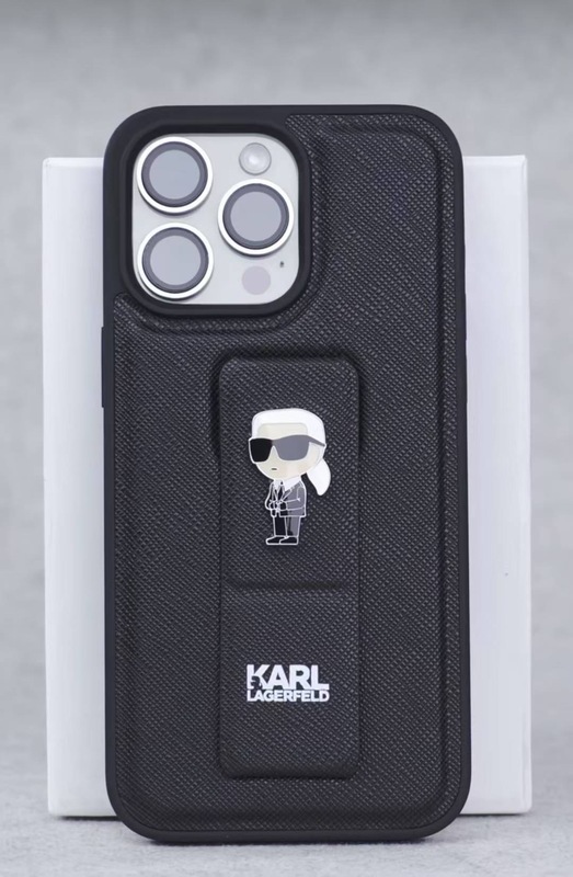新款适用于苹果16promax Karl Lagerfeld潮牌卡套隐形支架手机壳|undefined