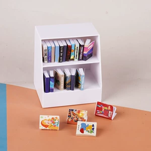 Мини-стеллаж с книгами для кукольного домика