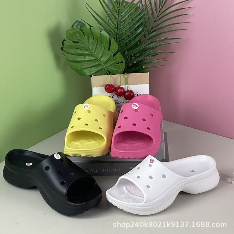 Croos New Thick-Soled Perforated Shoes, Little Whale Slip-On Sandals for Women, Summer Fashion Height-Increasing Non-Slip Beach Shoes Croos New Thick-Soled Perforated Shoes, Little Whale Slip-On Sandals for Women, Summer Fashion Height-Increasing Non-Slip Beach Shoes
