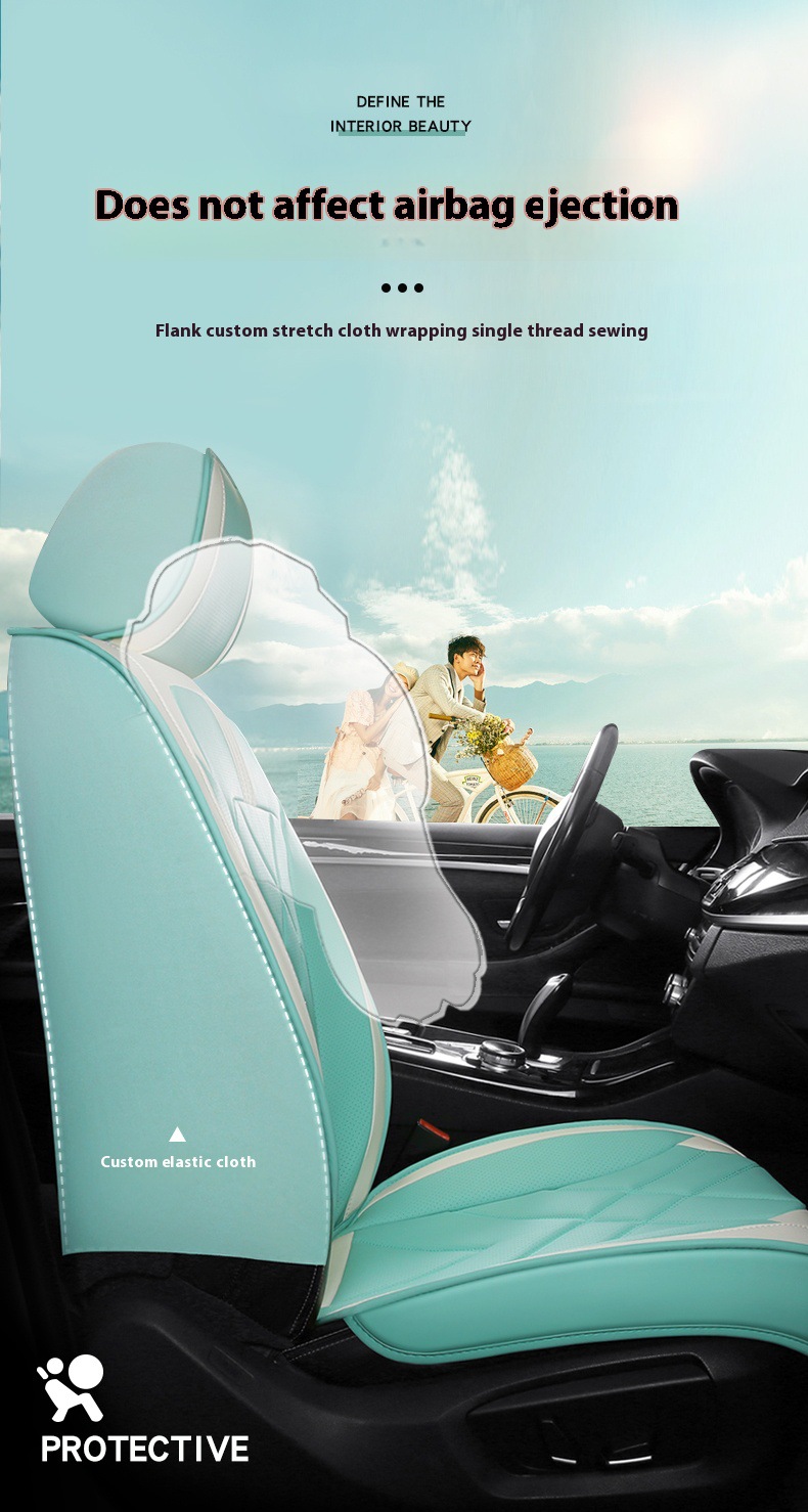 Foreign Trade Cross-border International Station Seat Cushion Pineapple Color Full Leather Universal Five-seat Car Seat