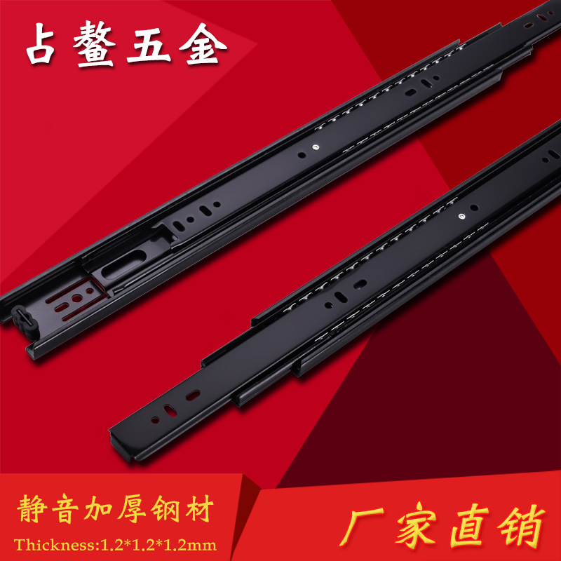 45 ancho 1.2 * 1.2 * 1.4 accesorios de hardware de muebles tres secciones de cajón de bolas de acero rieles deslizantes de guía de rieles fuente de fábrica