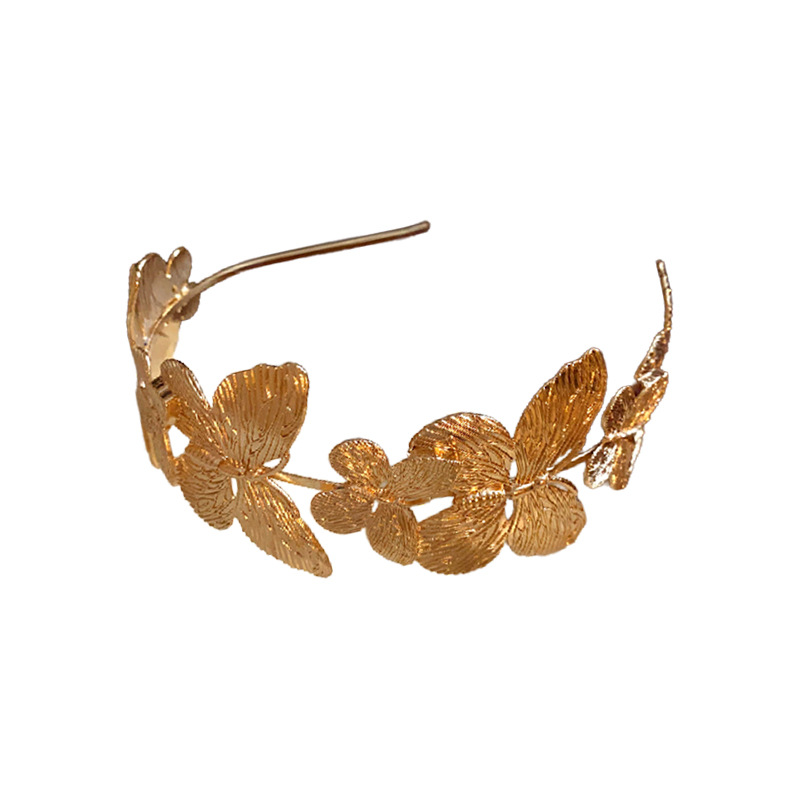 Diadema de metal de mariposa, diadema de presión superior de alta cabeza simple de moda, sentido de alta calidad, personalidad, todo fósforo, nuevos accesorios para el cabello al por mayor