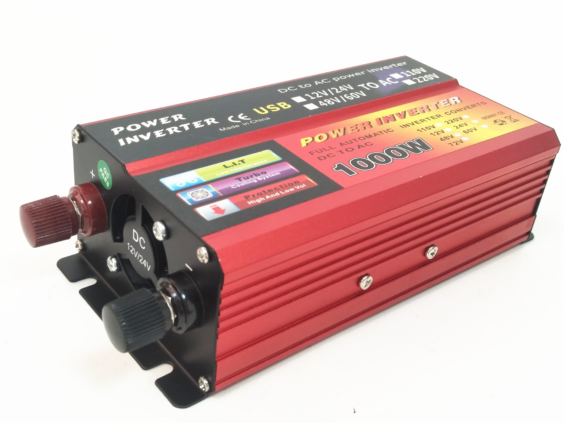 现货供应 修正弦波12V/24V通用输入电压 1000W逆变器 带USB输出