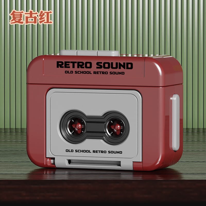 新款迷你复古录音机卡带可播放音乐录音趣味音乐盒小巧便携挂摆件|undefined