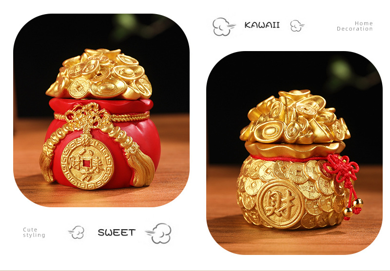 Fortune Money Bag Car Ornament Can Be Added with Fragrance Paste, Can Be Combined with Other Car Decorations, Creative Vietnamese Car Accessories