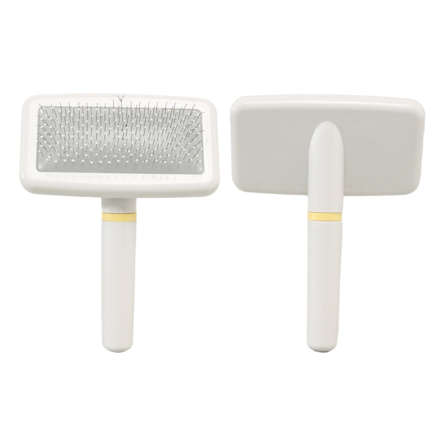 Bolsa de aire aguja PET cepillo plástico blanco punto perro peine blanco agarre peine blanco fábrica al por mayor