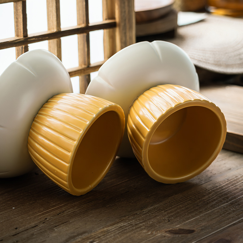 [Lleno de diseño] especial en forma de copa de aromaterapia bandeja de la joyería placa hogar de cerámica plato de fruta pastelería tazón ligeramente defecto