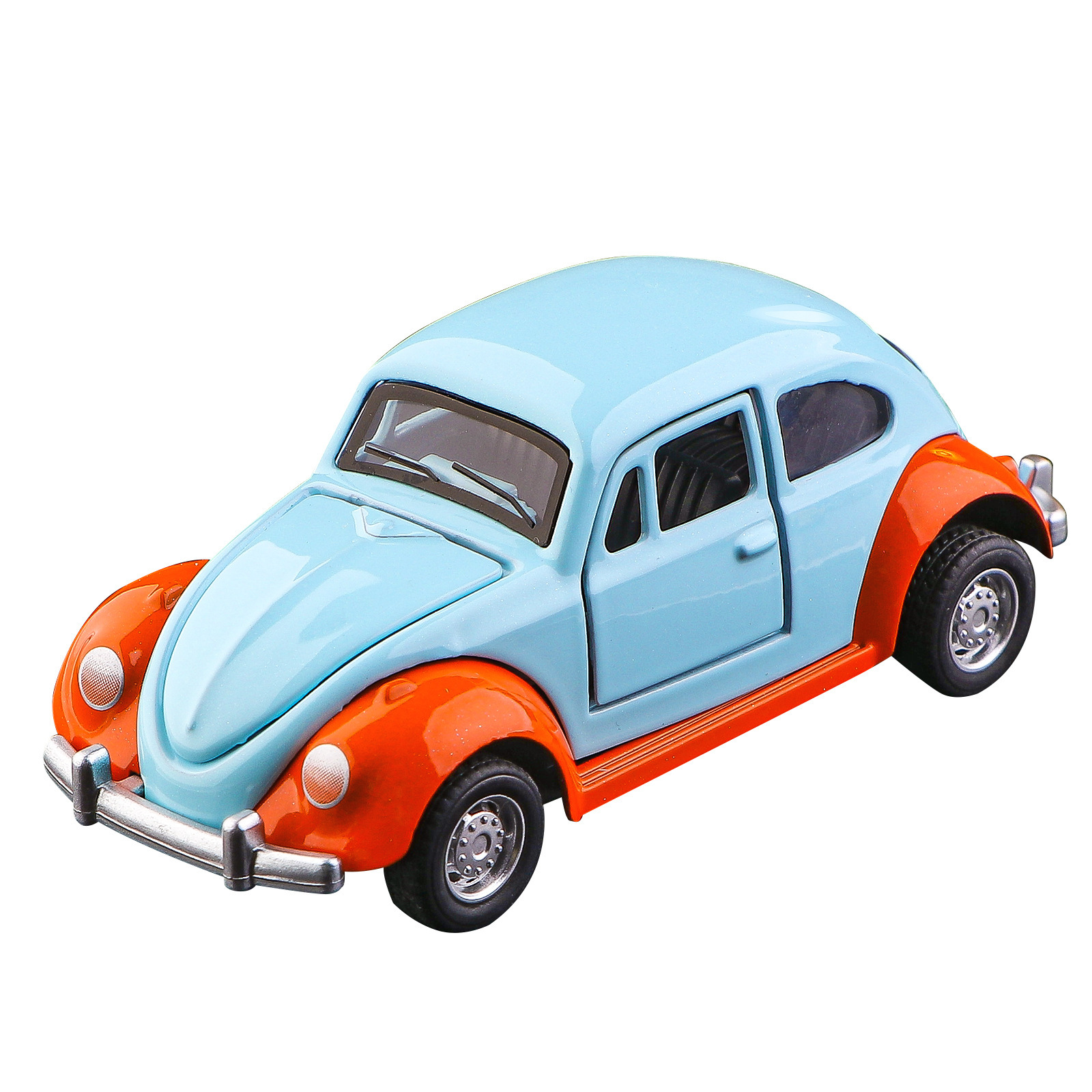1: 60 Escarabajo modelo de automóvil clásico retro aleación tres puertas abiertas retorno juguetes adornos al por mayor