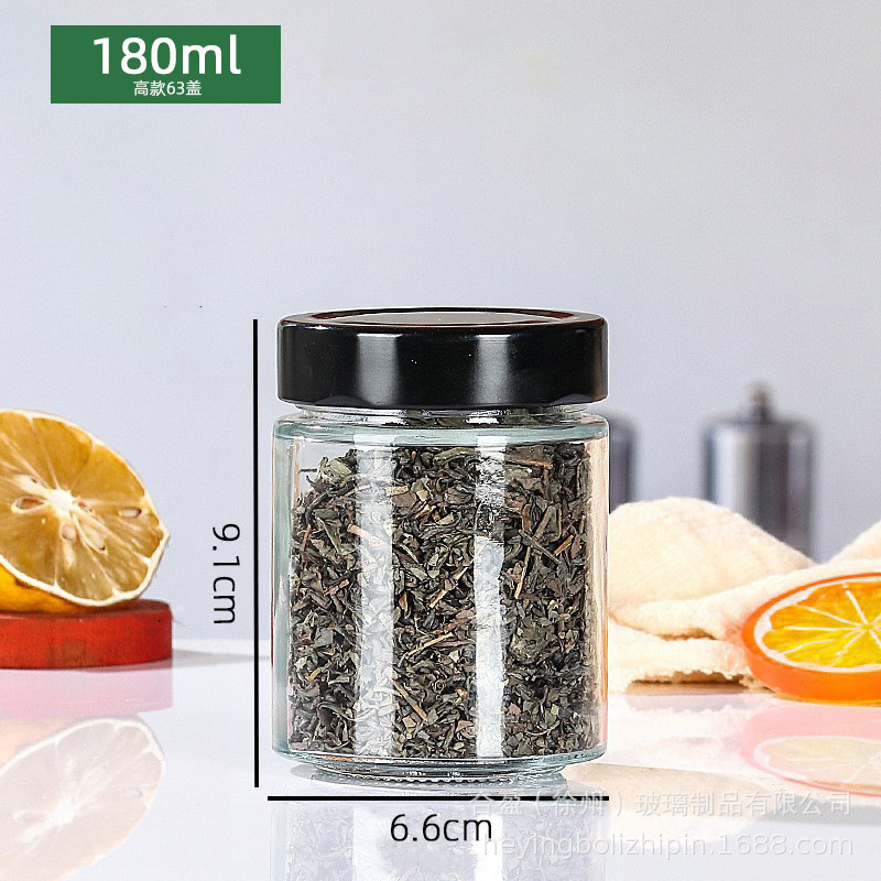 批发食品级高盖圆形辣椒酱瓶果酱分装瓶蜂蜜瓶透明玻璃瓶密封瓶|undefined