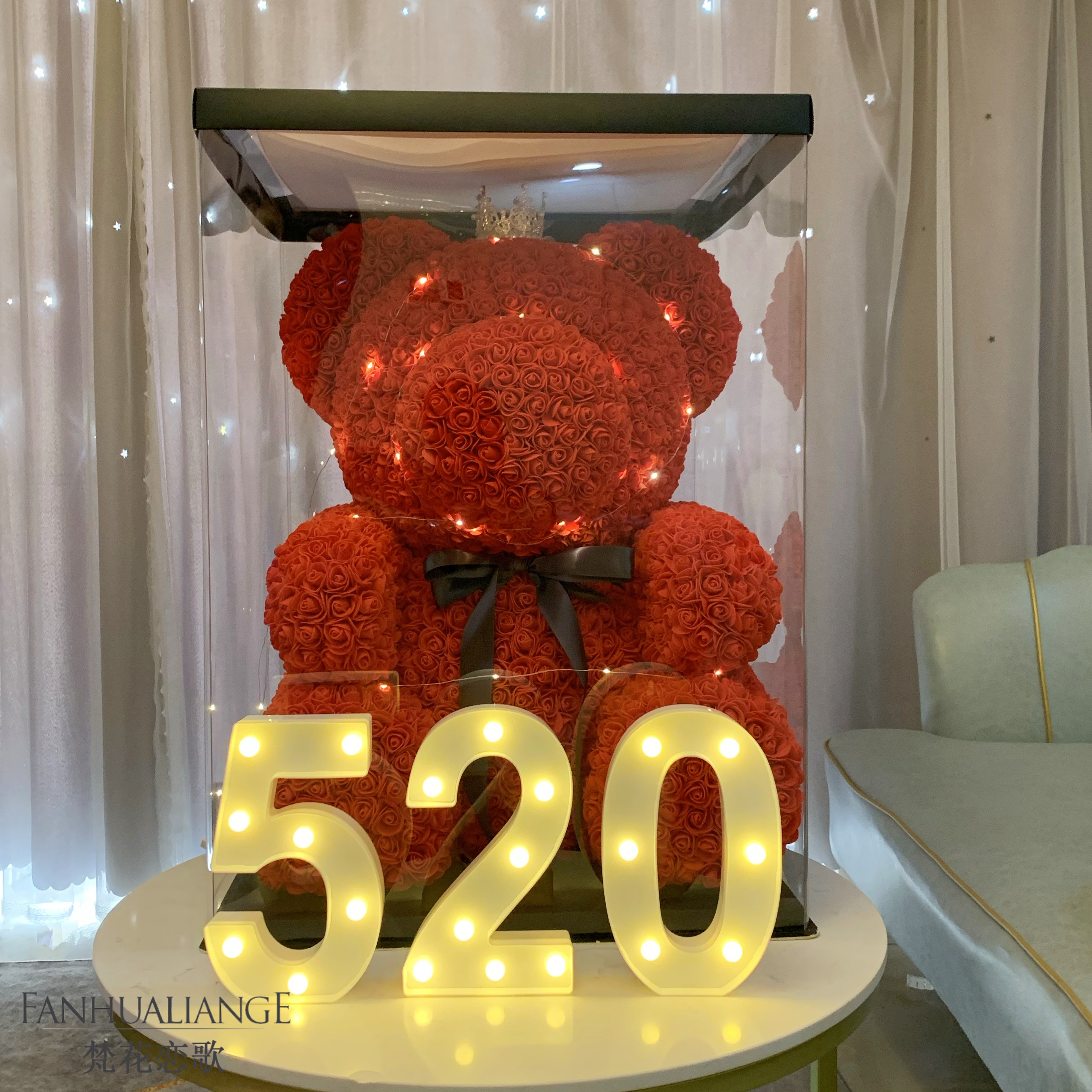 Unicornio flor inmortal rosa ramo caja de regalo de regalo para el día de San Valentín para la novia esposa y amiga