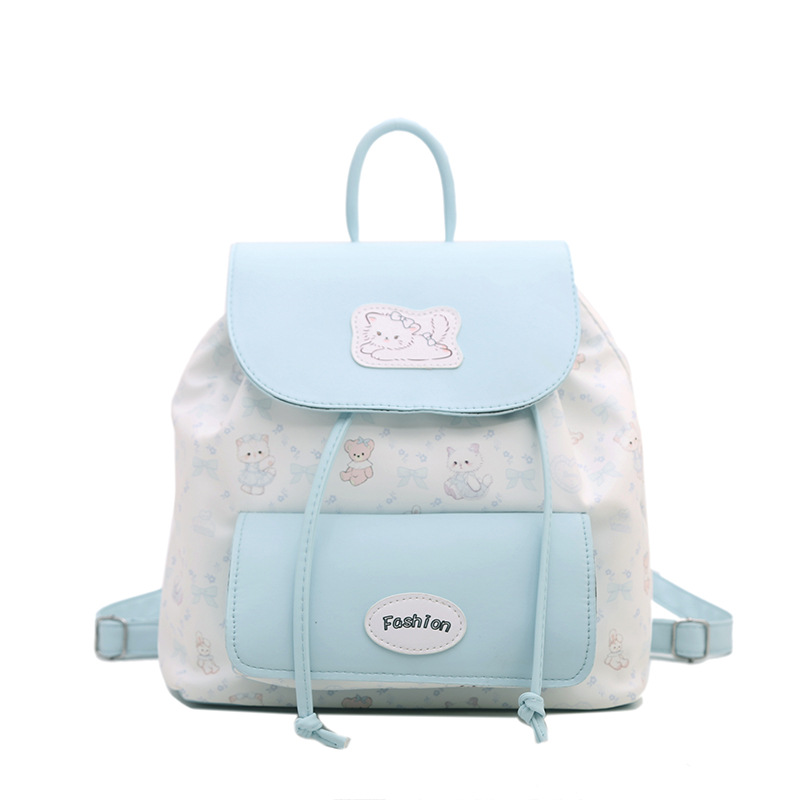 2026 nueva mochila de moda de verano dulce chica pequeña mochila de viento simple universidad mochila de color de choque mujer