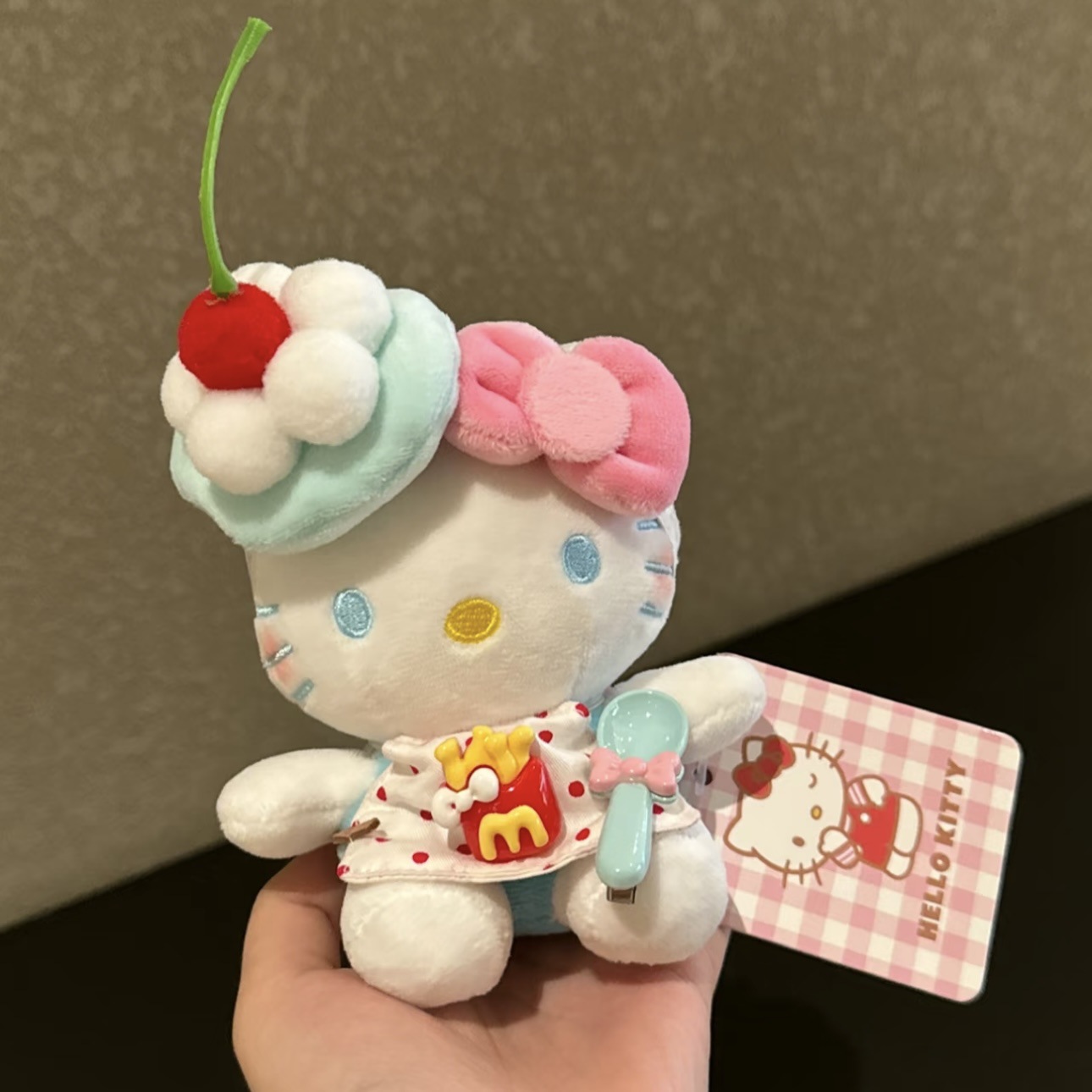 Genuino clásico KT Hello Kitty mochila bolso colgante dibujos animados lindo hellokitty llavero muñeca de felpa mujer