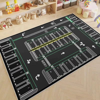 Avtomobil döşəmə paspasları — Game Crystal Velvet Floor Mat - city-a-parking-lot-80x120cm-crystal-velvet-floor-mat