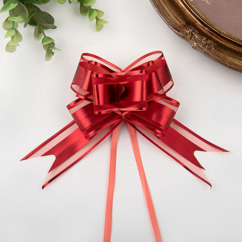 Transfronterizo Amazon 50 gran hilo de nieve mate arco flor tirada a mano regalo de Navidad flor embalaje cinta tirar flor