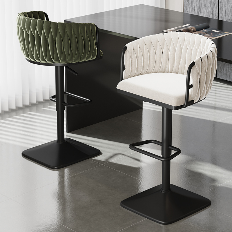 Silla de bar giratoria alta, silla de bar con envío gratuito, silla de bar de alta gama, delante, silla alta de moda, taburete de bar image 6