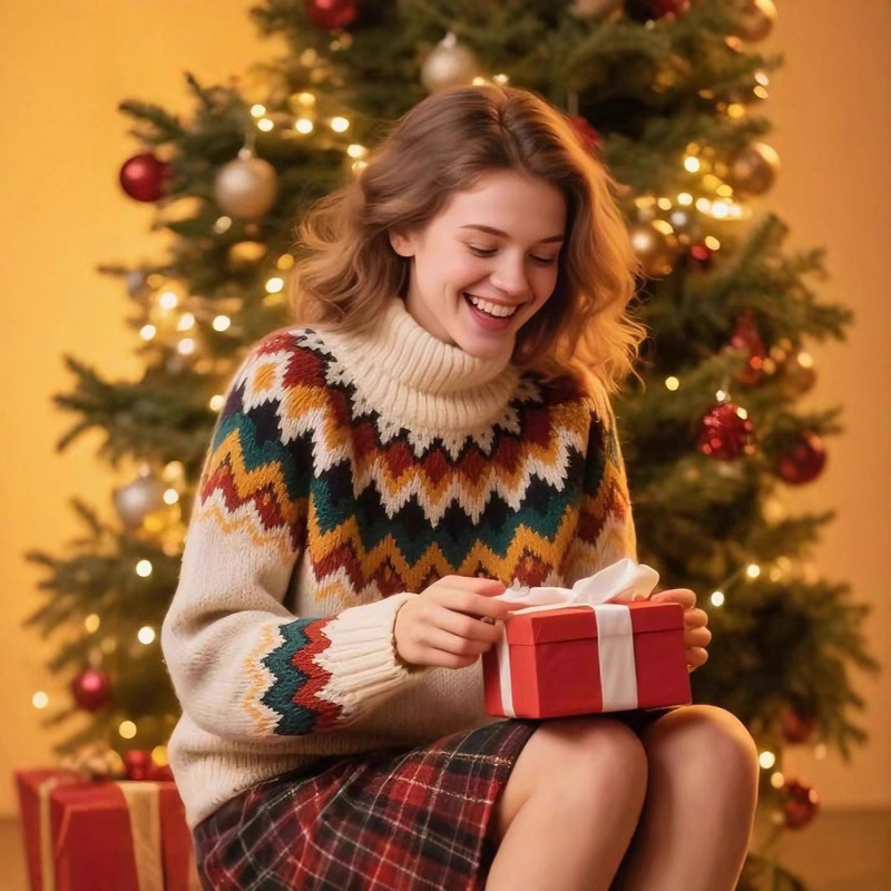 2026 European and American Cross-Border Amazon Temu Meike Multi-Wavy Multi-Color Casual Warm Round-Neck New Sweater for Women 2026 European and American Cross-Border Amazon Temu Meike Multi-Wavy Multi-Color Casual Warm Round-Neck New Sweater for Women