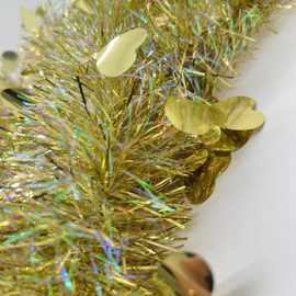 跨境 圣诞毛条小爱心挂件元旦节日装饰心形毛条婚庆装饰彩条饰品