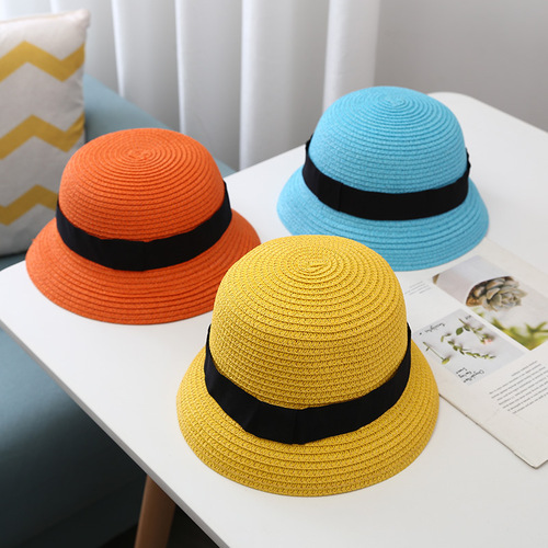 Children's hats, unisex summer sun hat, sunshade hat, grass hat, sun hat, cooling hat, baby fisherman hat, parent-child hat