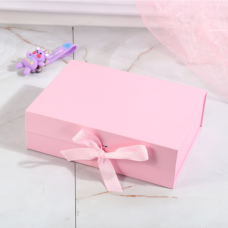 Caja plegable de cinta de Navidad, caja de regalo de color sólido, hermosa caja de regalo de cosméticos, caja de regalo de dulces de alta calidad