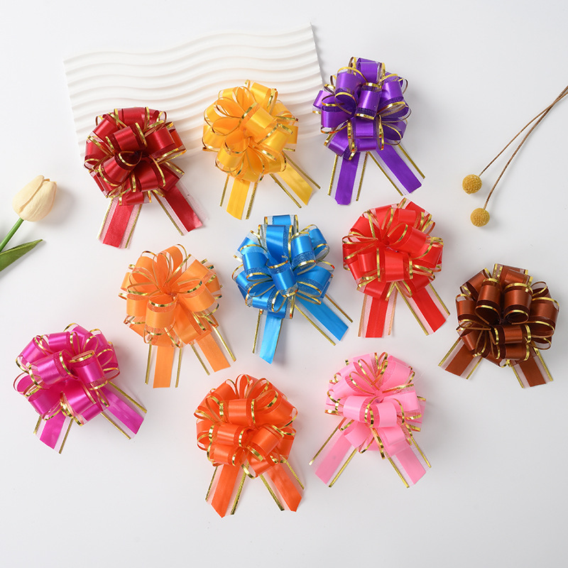 Comercio exterior transfronterizo 30 tamaño medio tinta de hilo de nieve pegada bordes de oro flores de flores de regalo decoración de flores de embalaje de flores de cinta de color dibujo de flores