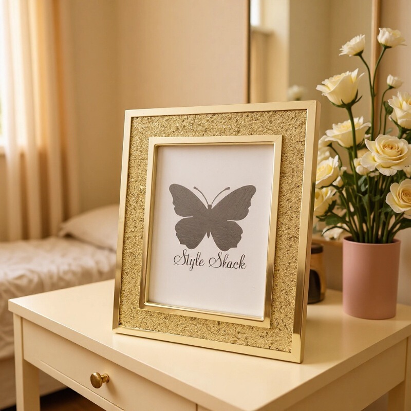 Light Luxury Gold 3inch , 6inch , 7inch , 8inch , 10inch Brilliant Metal Photo Frame, Model Room Table Setting