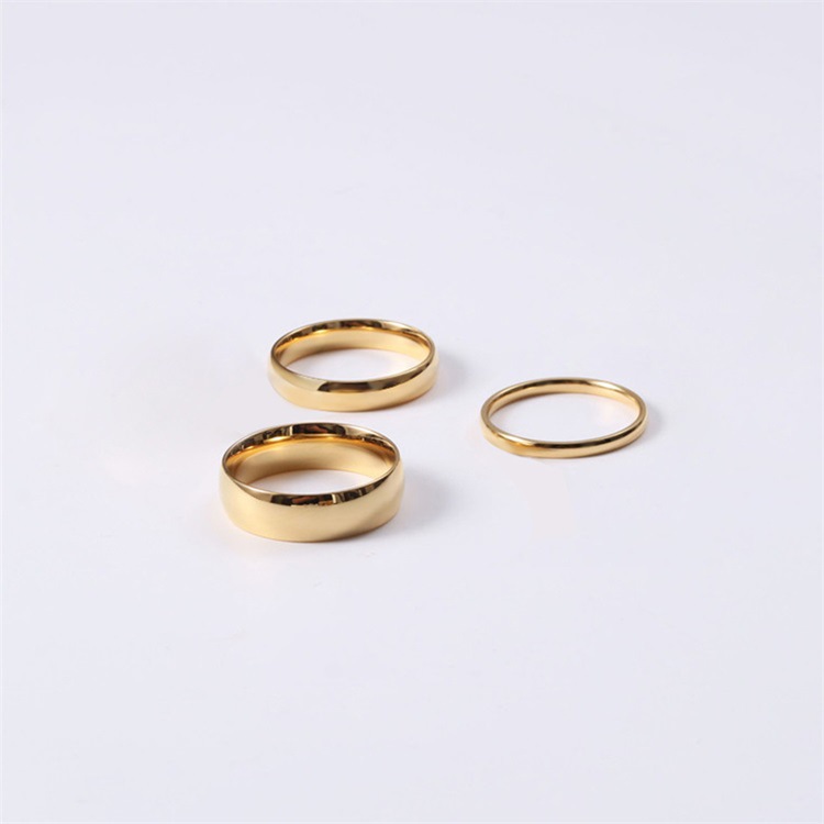Stainless Steel 14K Gold Plated Simple Style Plating Geometric Rings display picture 6