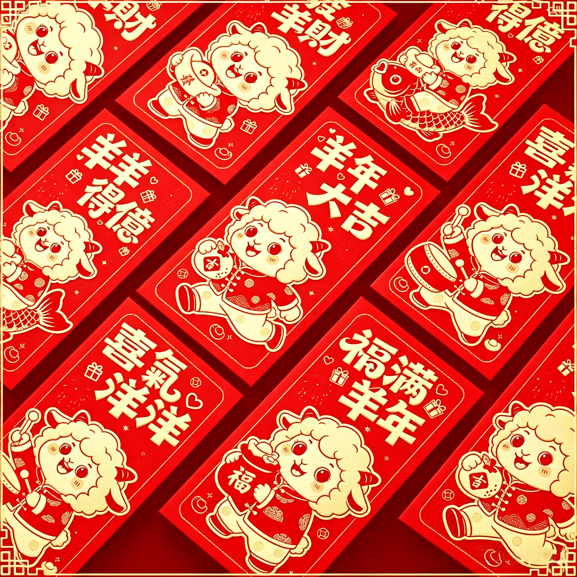 Ruixiang 2027 New Year of the Goat Red Envelopes Creative 3D Cartoon Goat Zodiac Red Packet Bags for New Year Wholesale