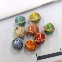 青衿半成品直孔陶瓷珠复古多面异形珠子手串配件串珠子的材料diy