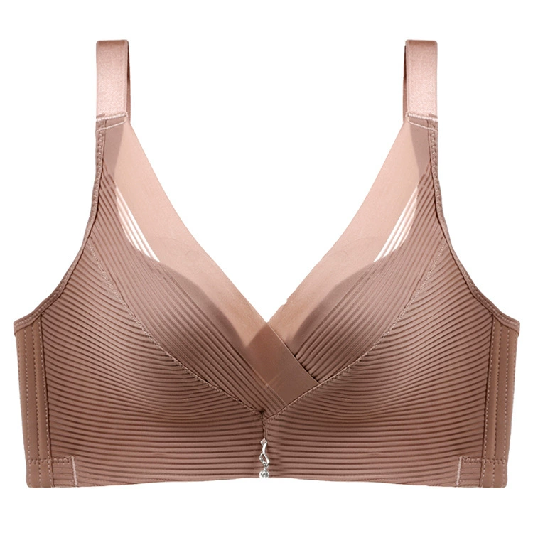 Sili cross -mesh gauze breathable stripes lace gentle and comfortable cotton stickers gathered and treated without trace underwear bra