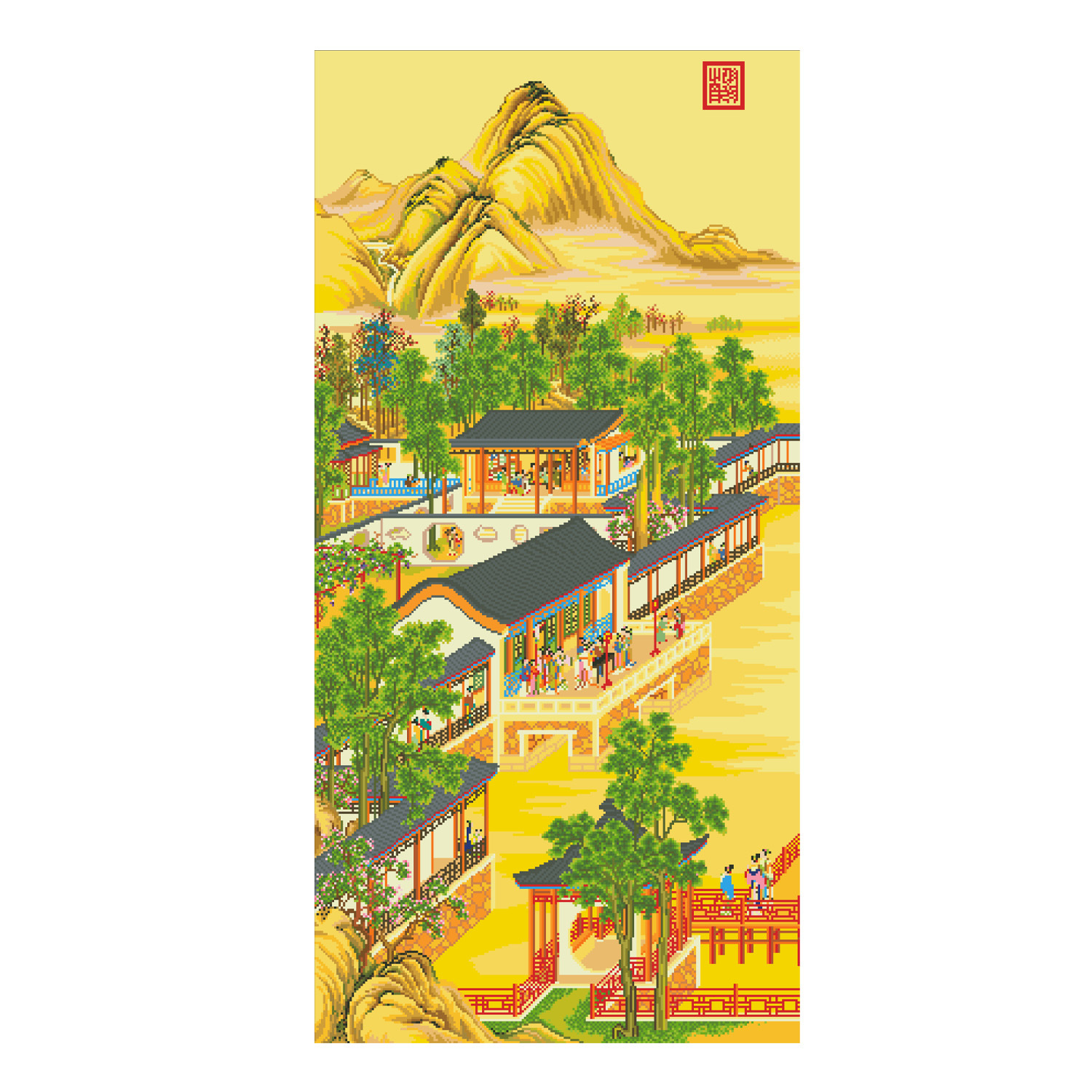 Mona Lisa Royal punto de cruz Yongzheng Diciembre-Julio Qiqiao tela seda antigua Nuevo bordado Chino image 6