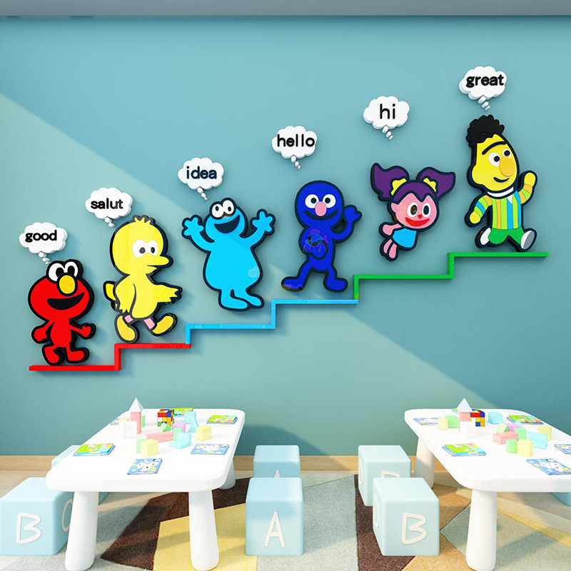 英语角教室环创布置幼儿园走廊楼梯墙面装饰培训机构班级文化贴纸