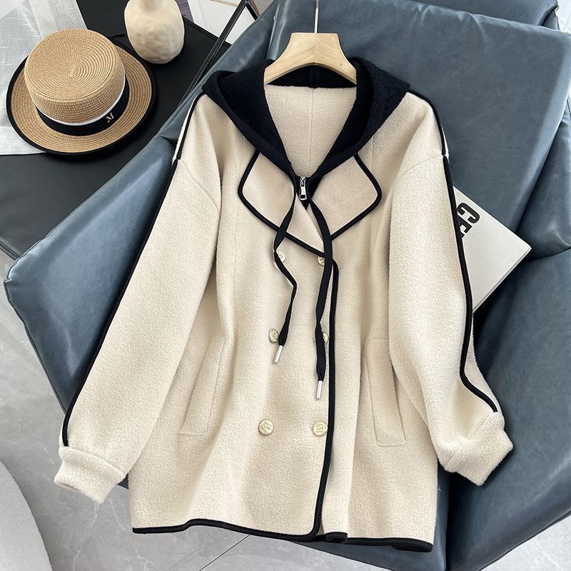 女装原尾单剪标余单真品尾货秋冬新款假两件针织毛衣外套